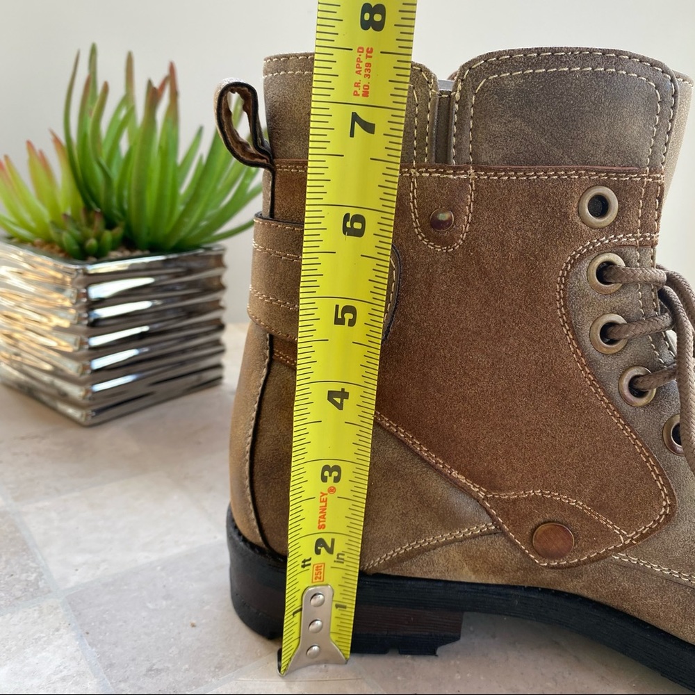 NWOT POLAR FOX BROWN ANKLE COMBAT BOOTS BOOTIES - Picture 14 of 15